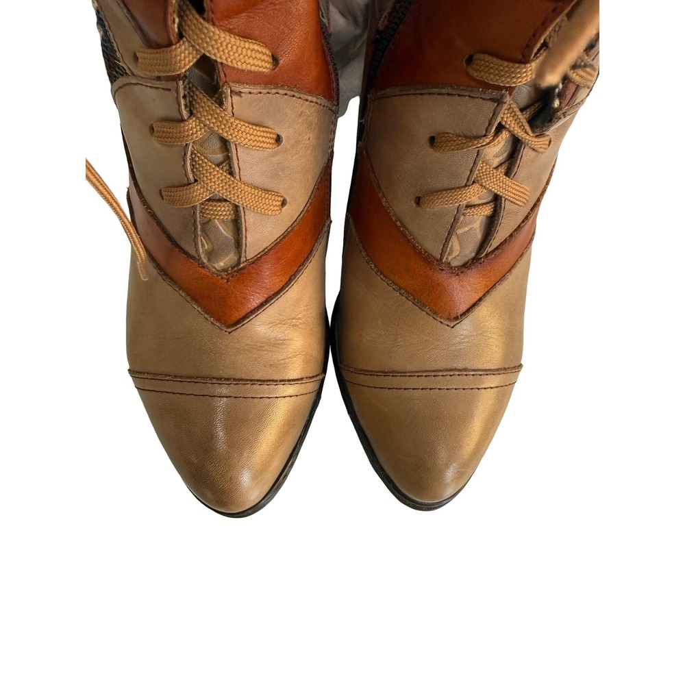 Stylish Multi-Color Women's Heeled Boots - Orange Accent - Picture 11 of 15